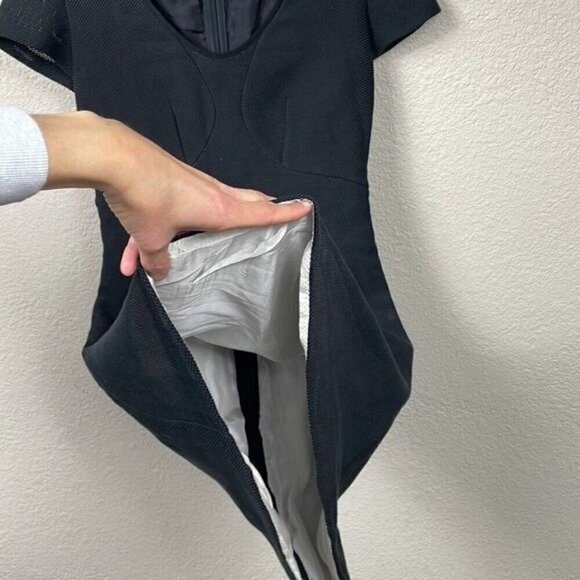 Derek Lam Mesh Skater Dress Mini Black LBD Party Night Out - Picture 5 of 12